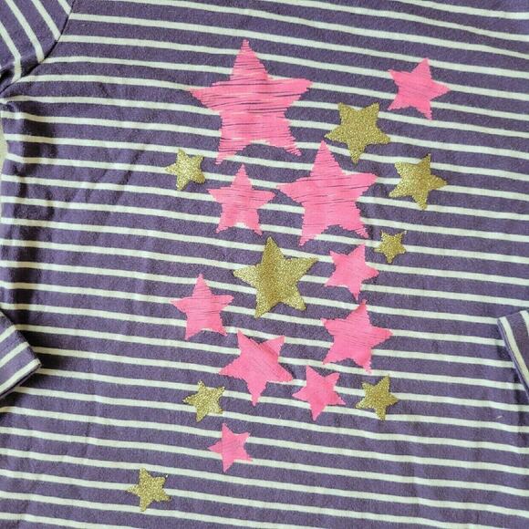 Mini Boden Purple Striped Start Print Tee - Picture 3 of 7